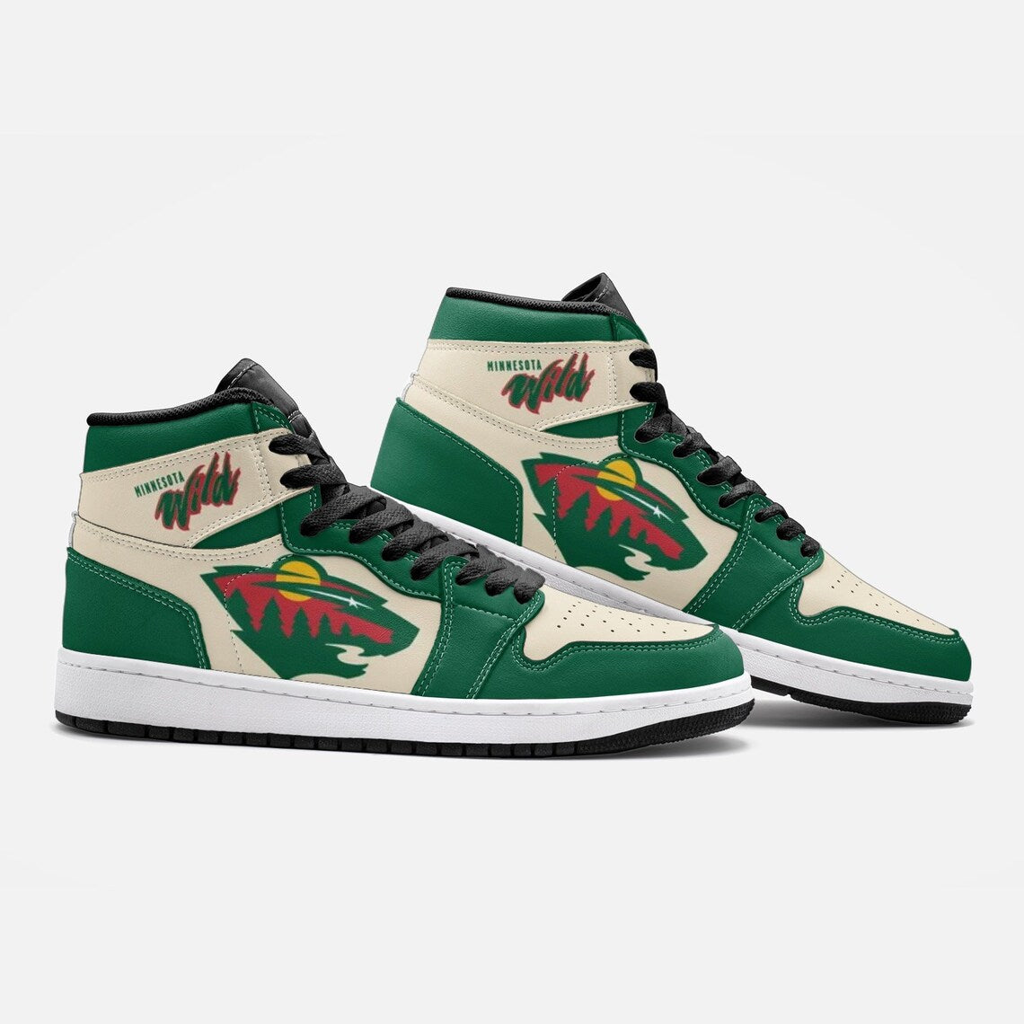 Ideafootwear Minnesota Wild AJ1 High Sneakers Shoes For Men And Women 5