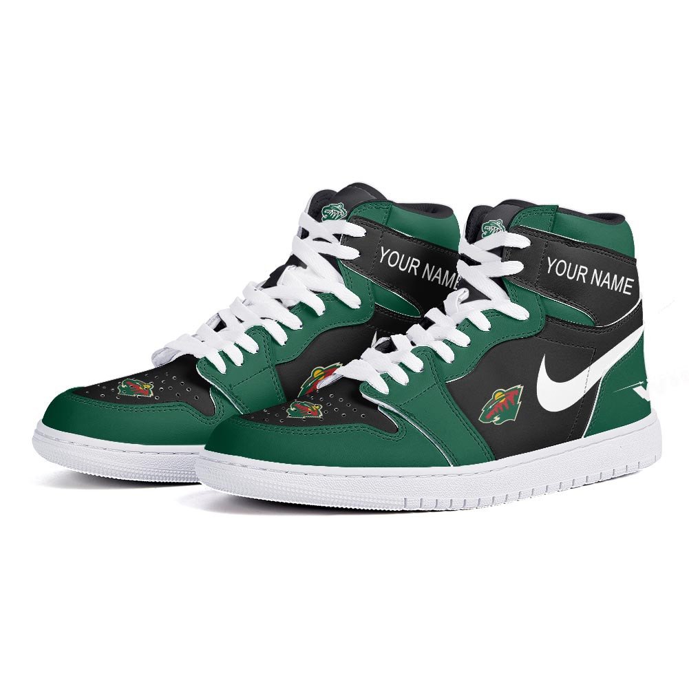 Ideafootwear Minnesota Wild AJ1 High Sneakers Shoes For Men And Women 4