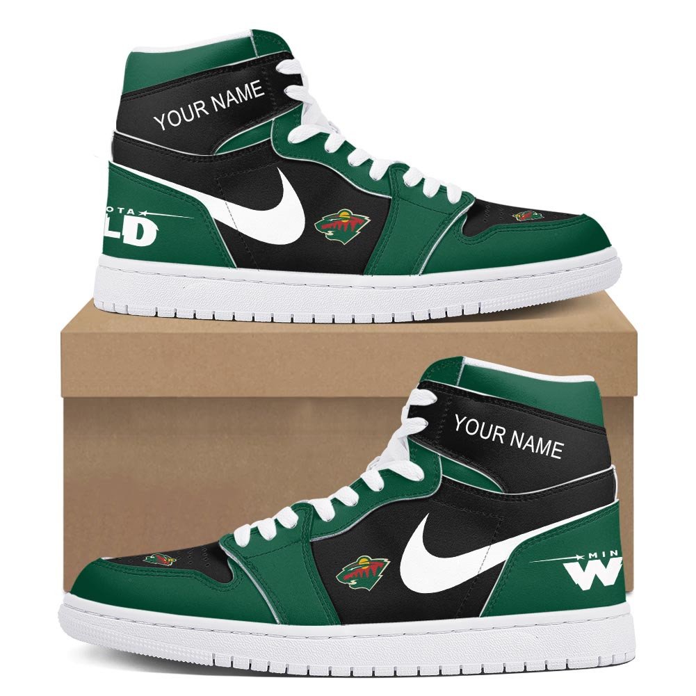 Ideafootwear Minnesota Wild AJ1 High Sneakers Shoes For Men And Women 4