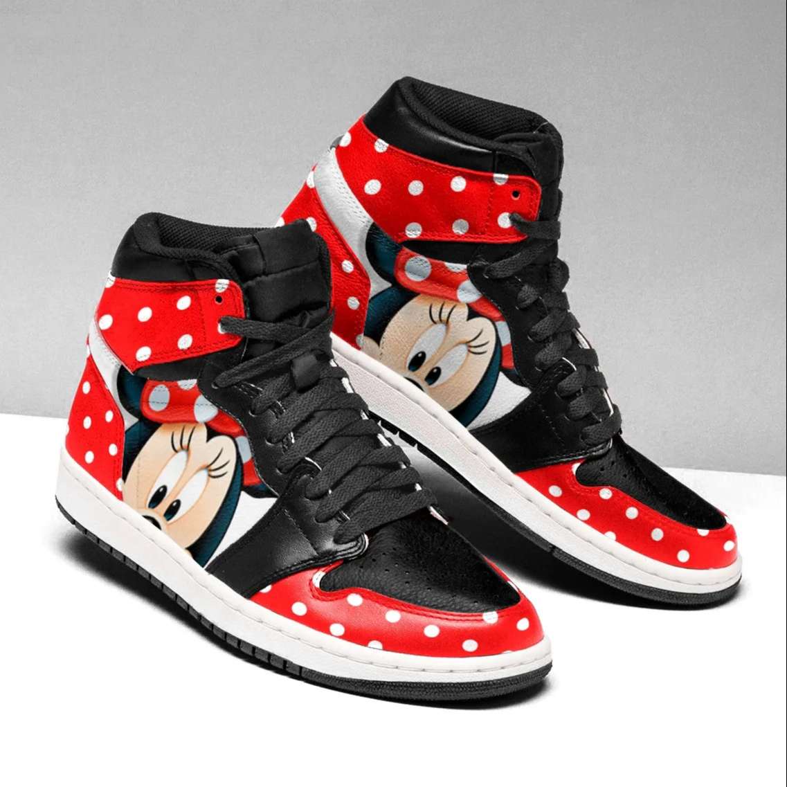 Ideafootwear Minnie Mouse AJ1 High Sneakers Shoes For Men And Women 1