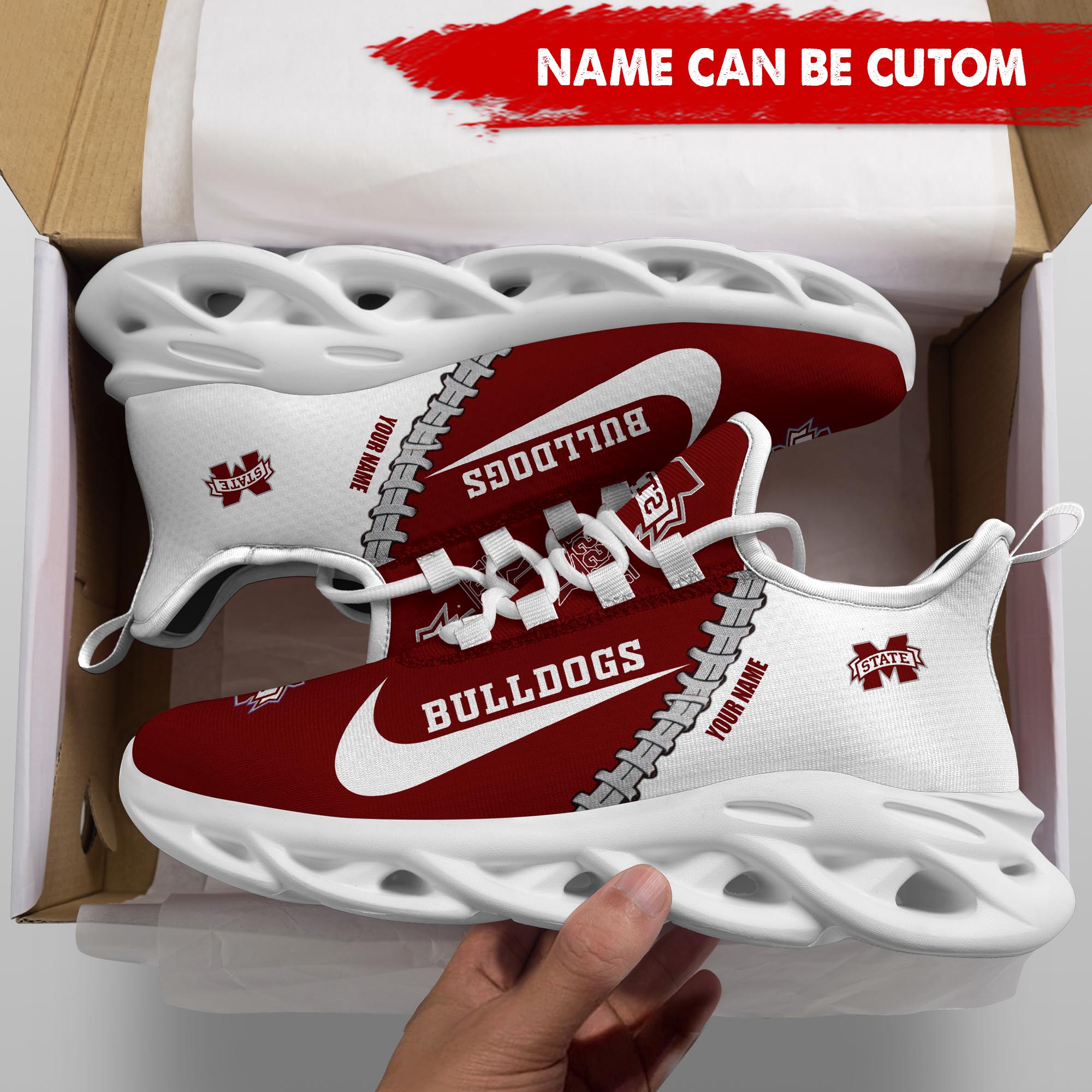 Ideafootwear Mississippi State Bulldogs Max Soul Shoes Sneakers For Men And Women 2