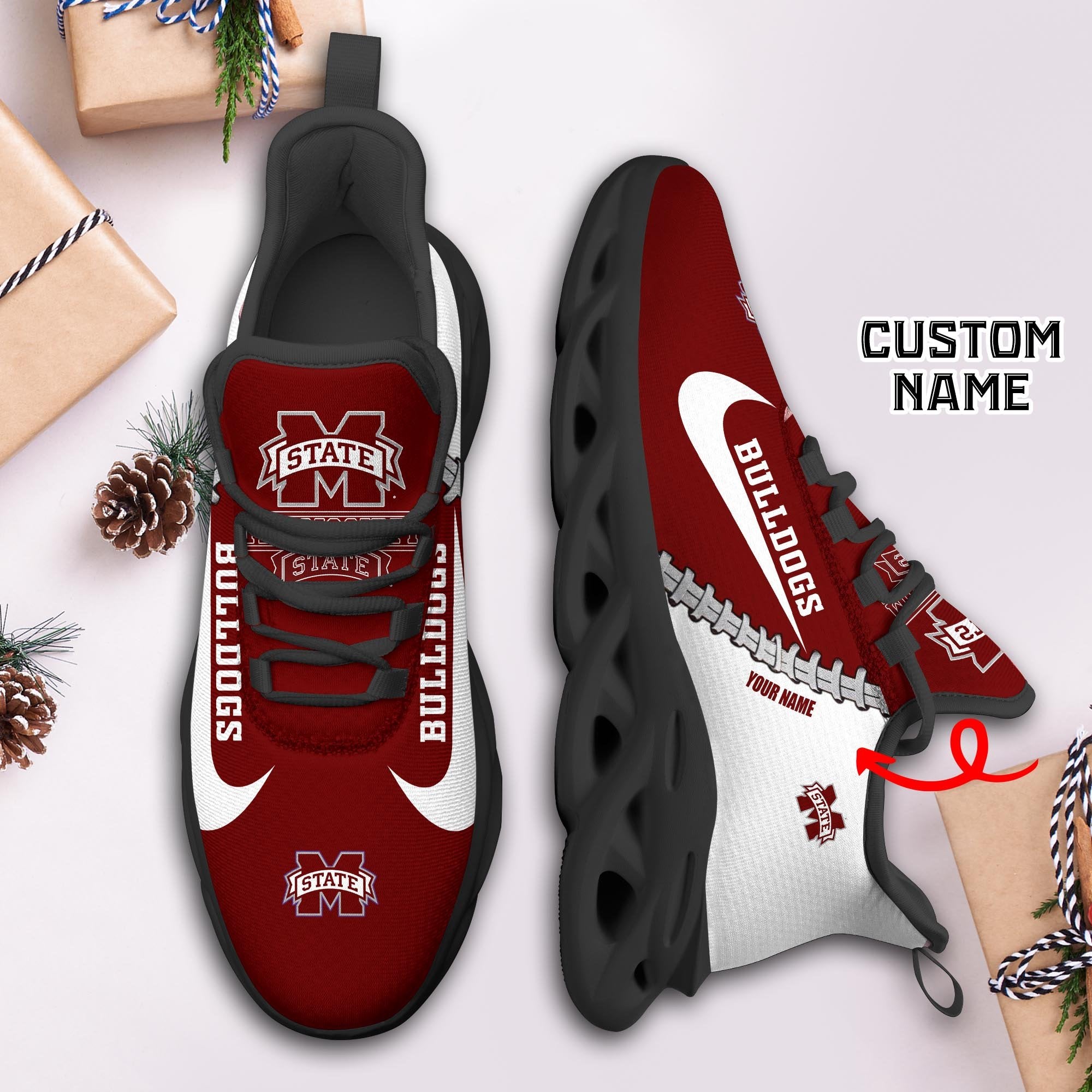 Ideafootwear Mississippi State Bulldogs Max Soul Shoes Sneakers For Men And Women 2