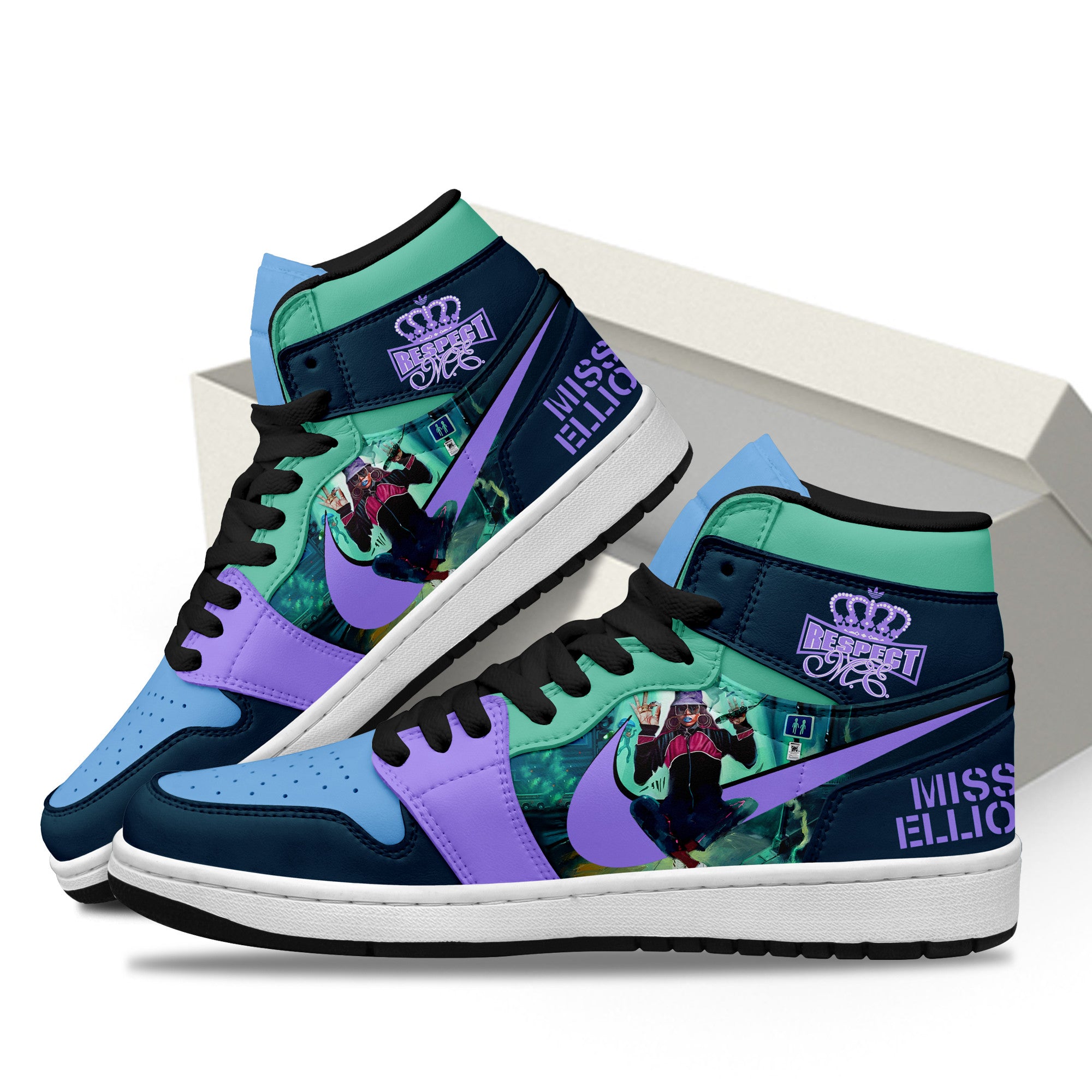 Ideafootwear Missy Elliott AJ1 High Sneakers Shoes For Men And Women 1