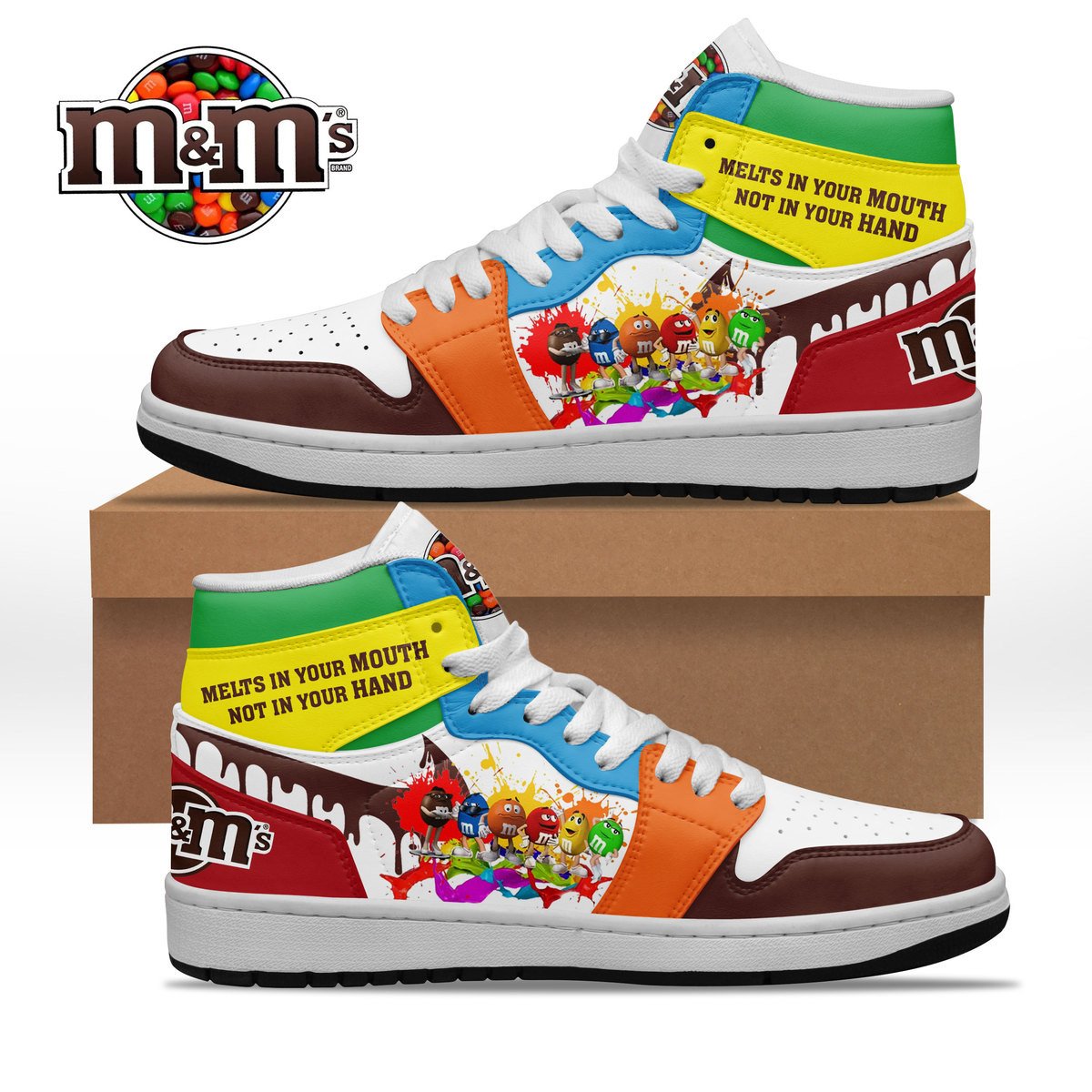 Ideafootwear M&M's AJ1 High Sneakers Shoes For Men And Women 1