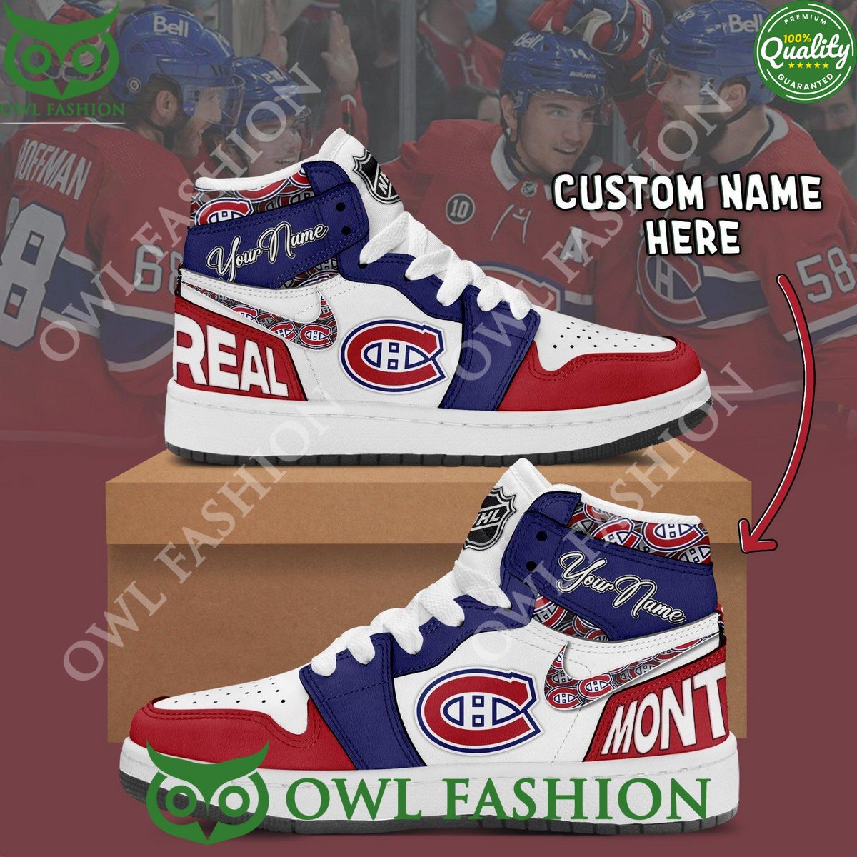 Ideafootwear Montreal Canadiens AJ1 High Sneakers Shoes For Men And Women 6