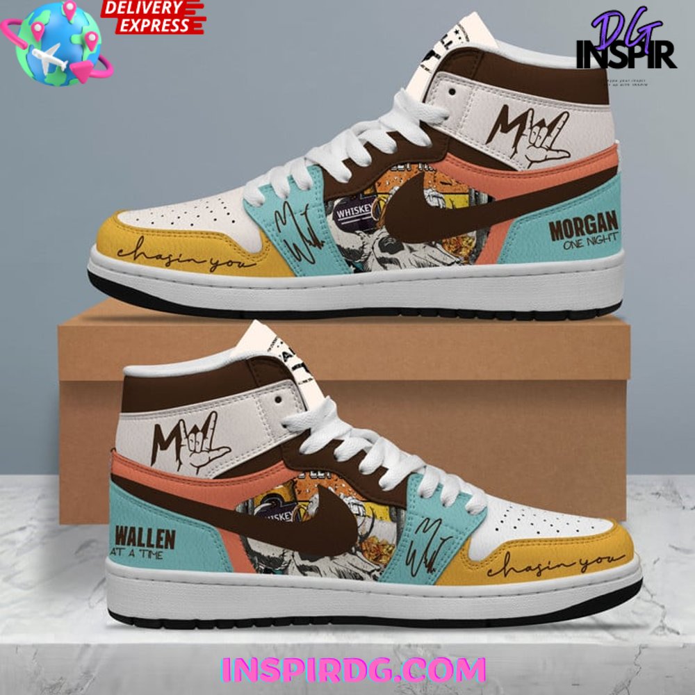 Ideafootwear Morgan Wallen AJ1 High Sneakers Shoes For Men And Women 5
