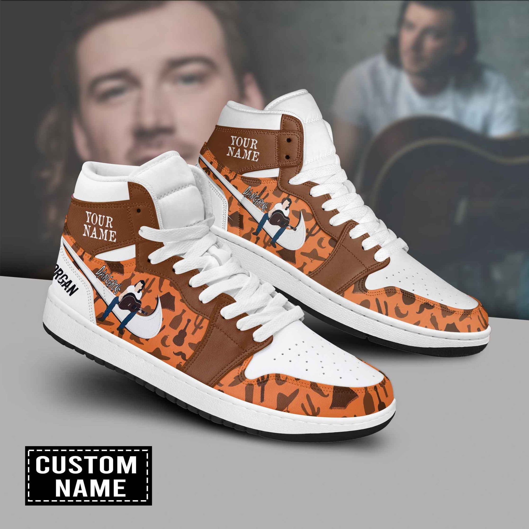 Ideafootwear Morgan Wallen AJ1 High Sneakers Shoes For Men And Women 6