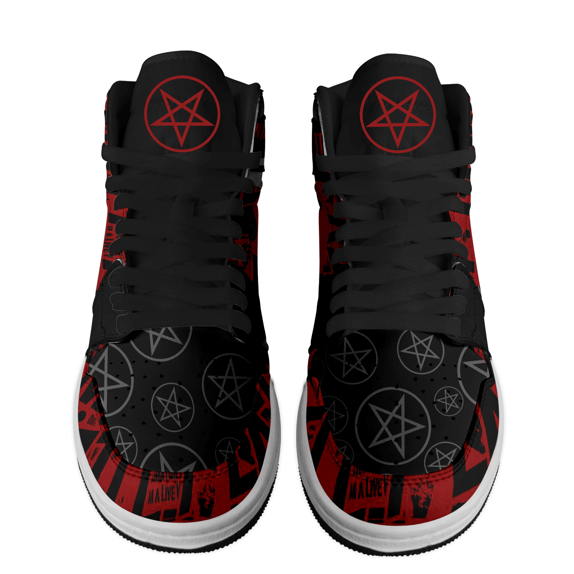 Ideafootwear Motley Crue AJ1 High Sneakers Shoes For Men And Women 5