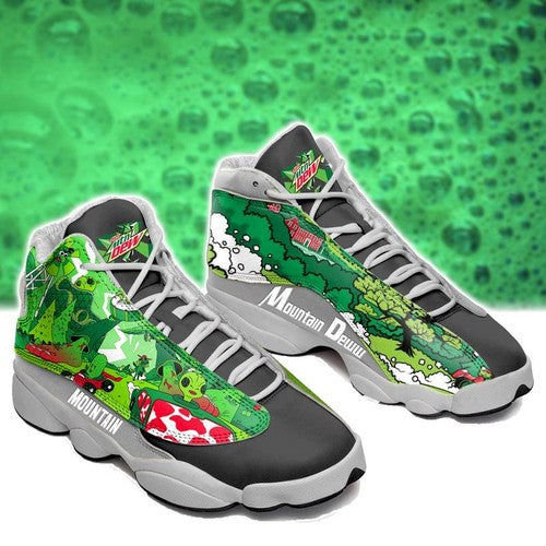 Ideafootwear Mountain Dew AJ13 Sneakers Shoes For Men And Women 2