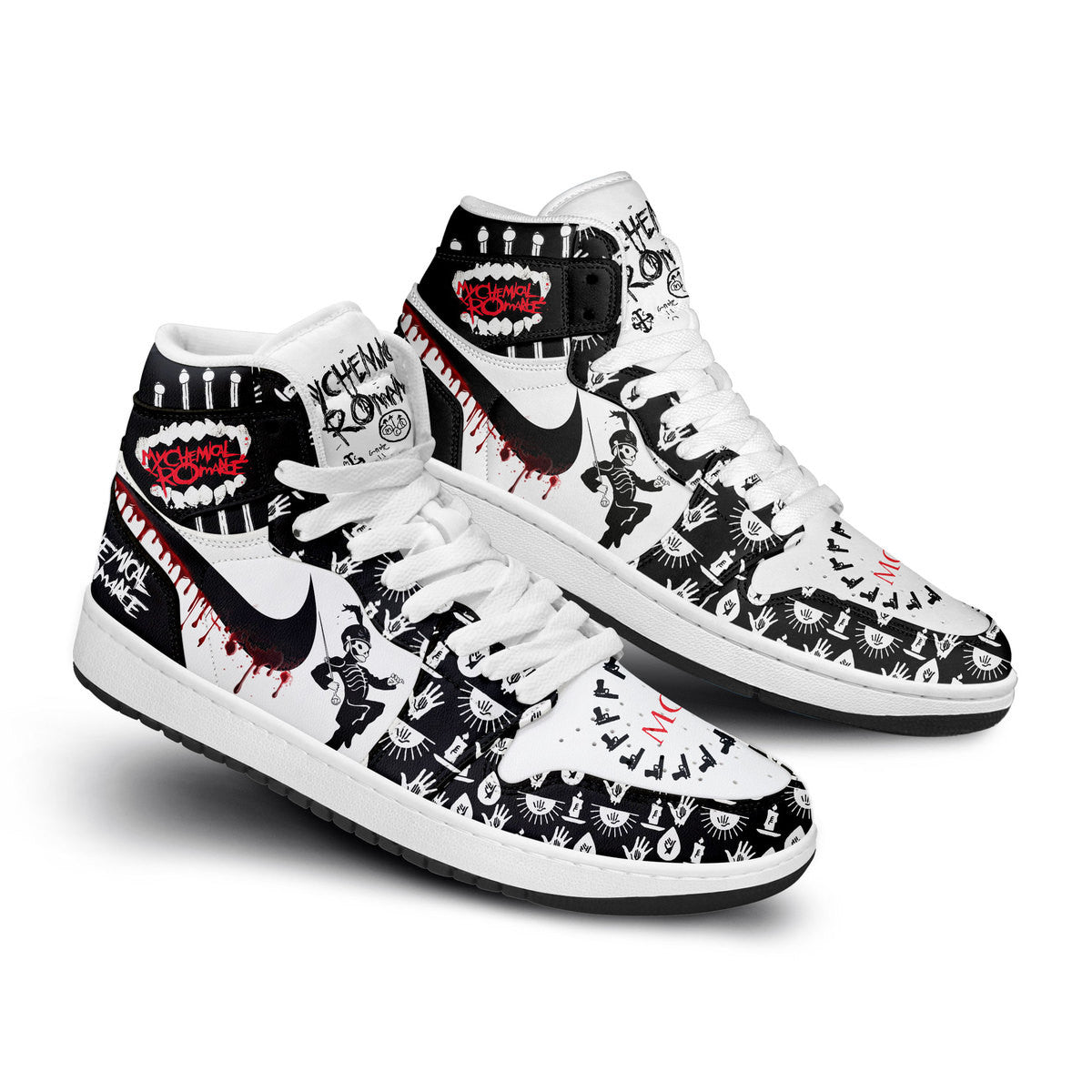 Ideafootwear My Chemical Romance AJ1 High Sneakers Shoes For Men And Women 5