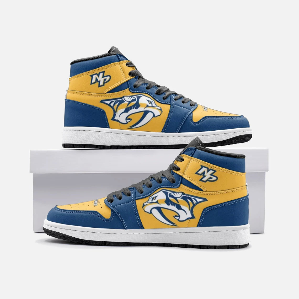 Ideafootwear Nashville Predators AJ1 High Sneakers Shoes For Men And Women 5