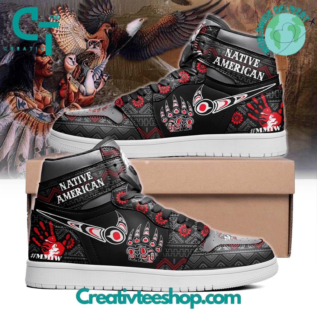 Ideafootwear Native American Nike AJ1 High Sneakers Shoes For Men And Women 1