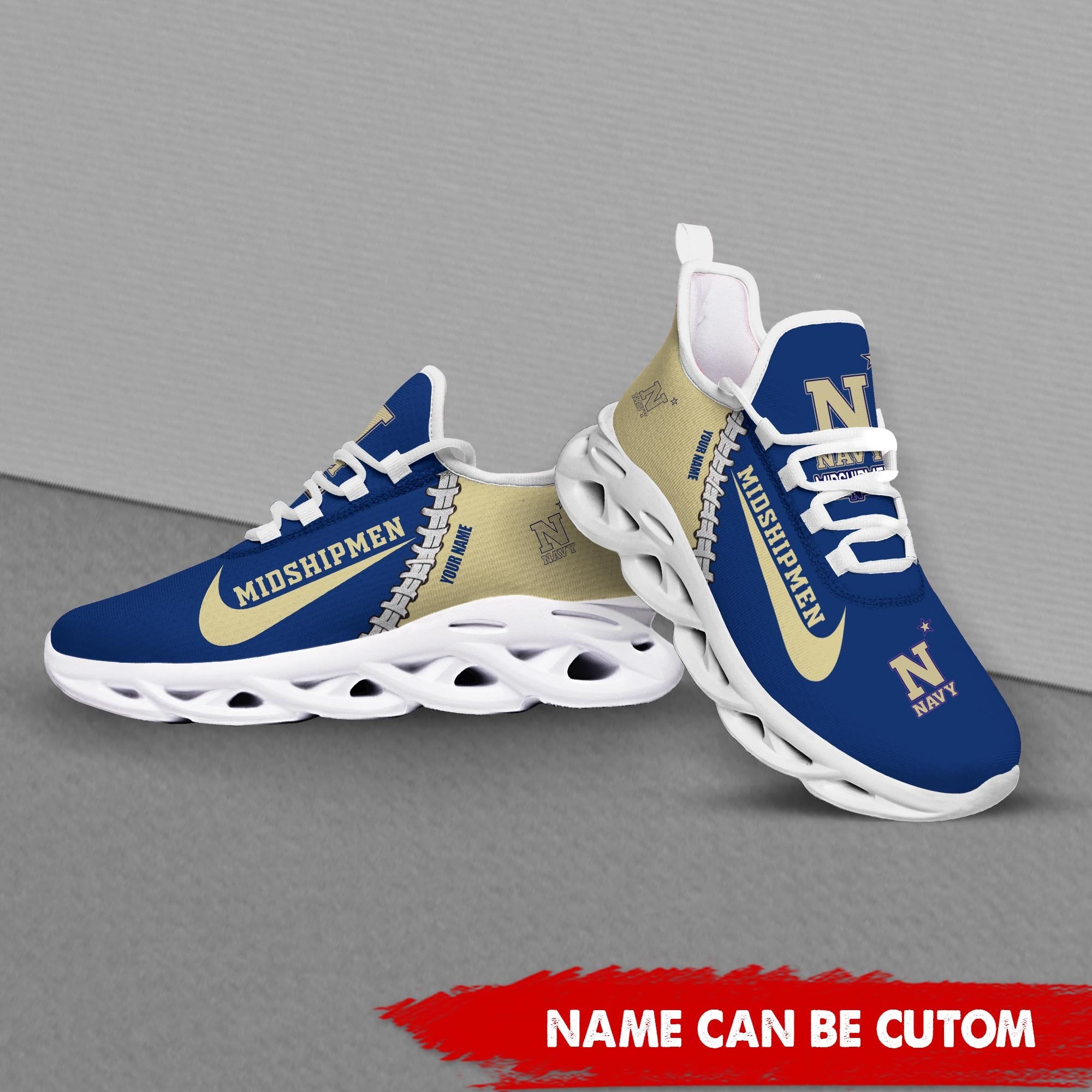 Ideafootwear Navy Midshipmen Max Soul Shoes Sneakers For Men And Women 1