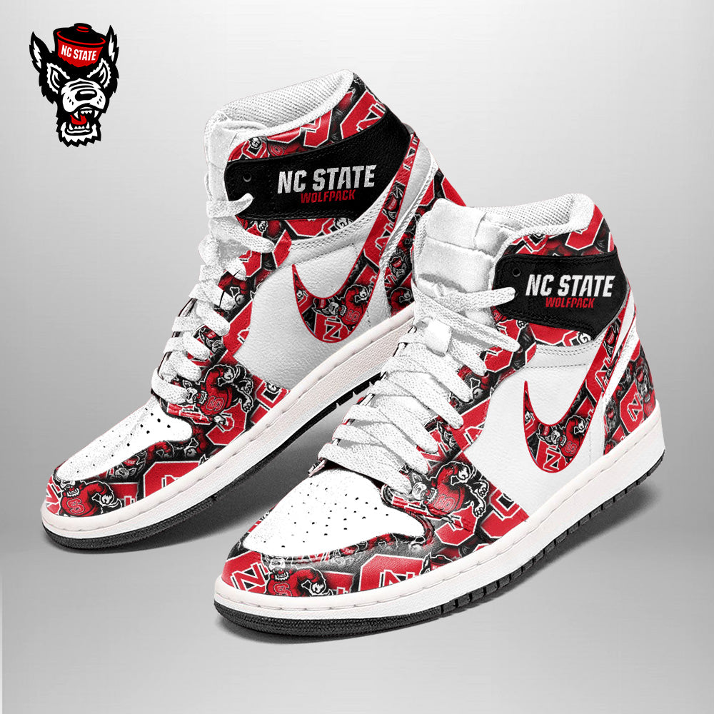 Ideafootwear NC State Wolfpack AJ1 High Sneakers Shoes For Men And Women 2