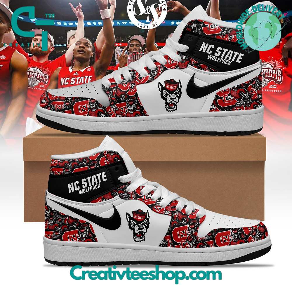 Ideafootwear NC State Wolfpack AJ1 High Sneakers Shoes For Men And Women 5
