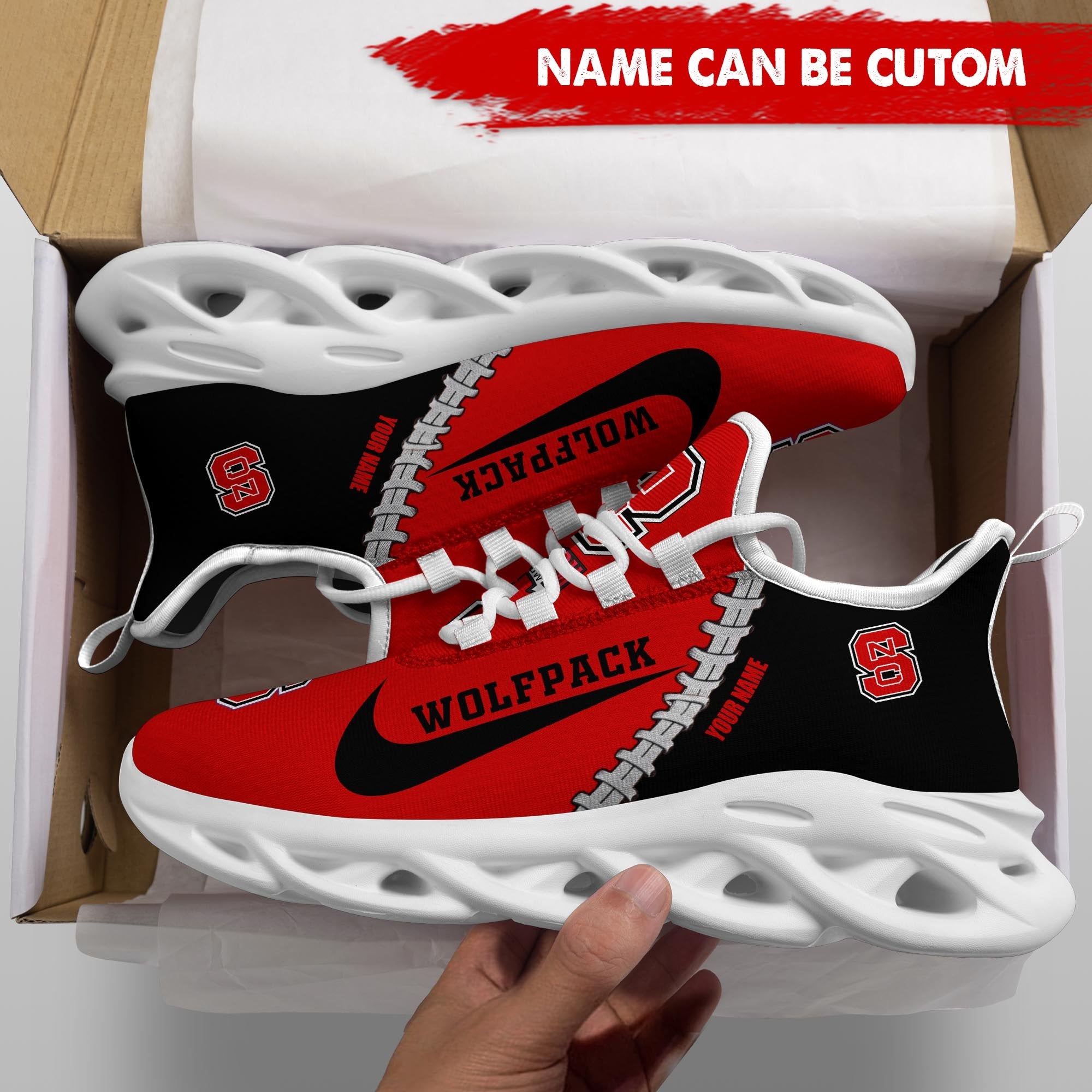 Ideafootwear NC State Wolfpack Max Soul Shoes Sneakers For Men And Women 2