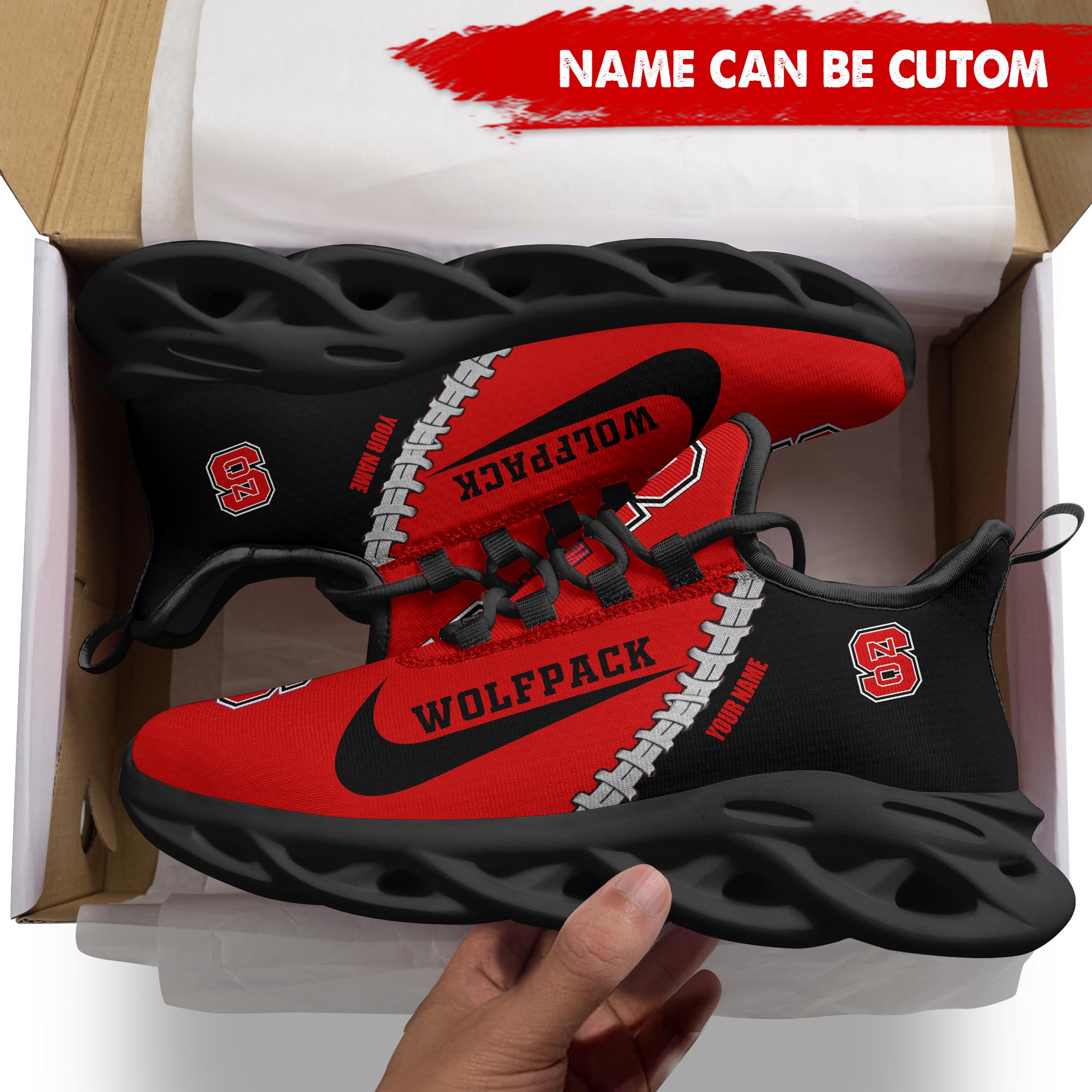 Ideafootwear NC State Wolfpack Max Soul Shoes Sneakers For Men And Women 2