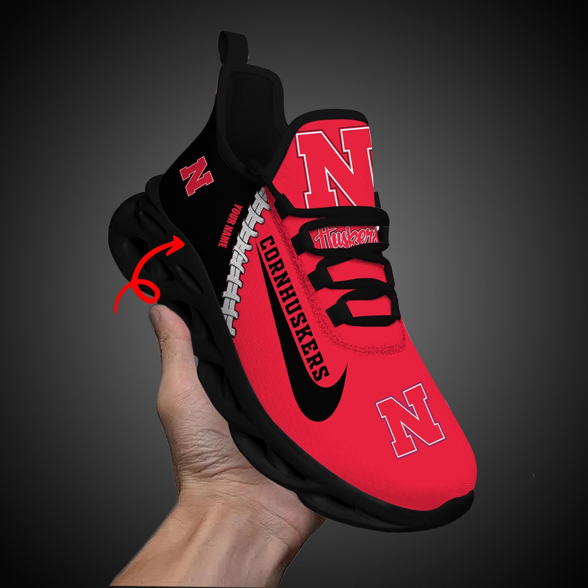 Ideafootwear Nebraska Cornhuskers Max Soul Shoes Sneakers For Men And Women 2