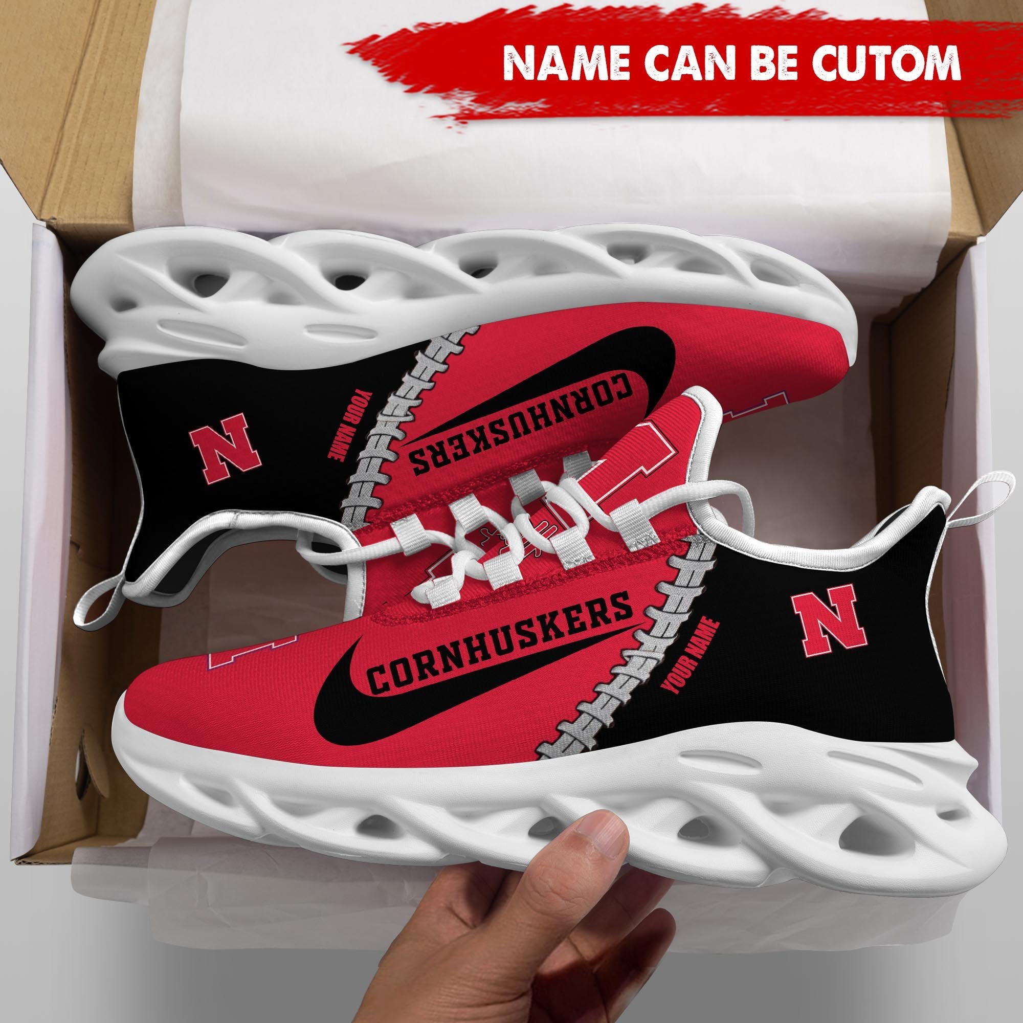 Ideafootwear Nebraska Cornhuskers Max Soul Shoes Sneakers For Men And Women 2