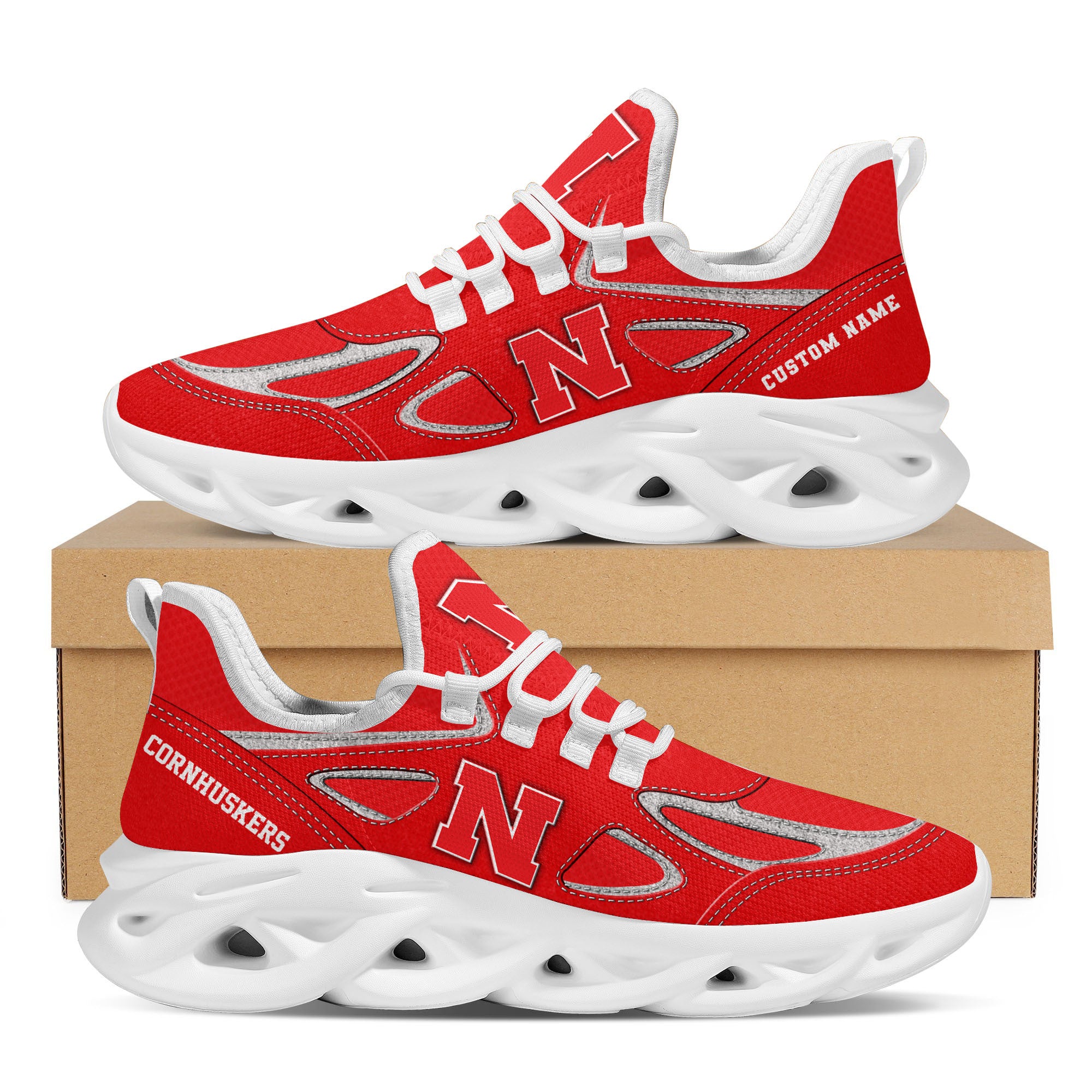 Ideafootwear Nebraska Cornhuskers Max Soul Shoes Sneakers For Men And Women 4
