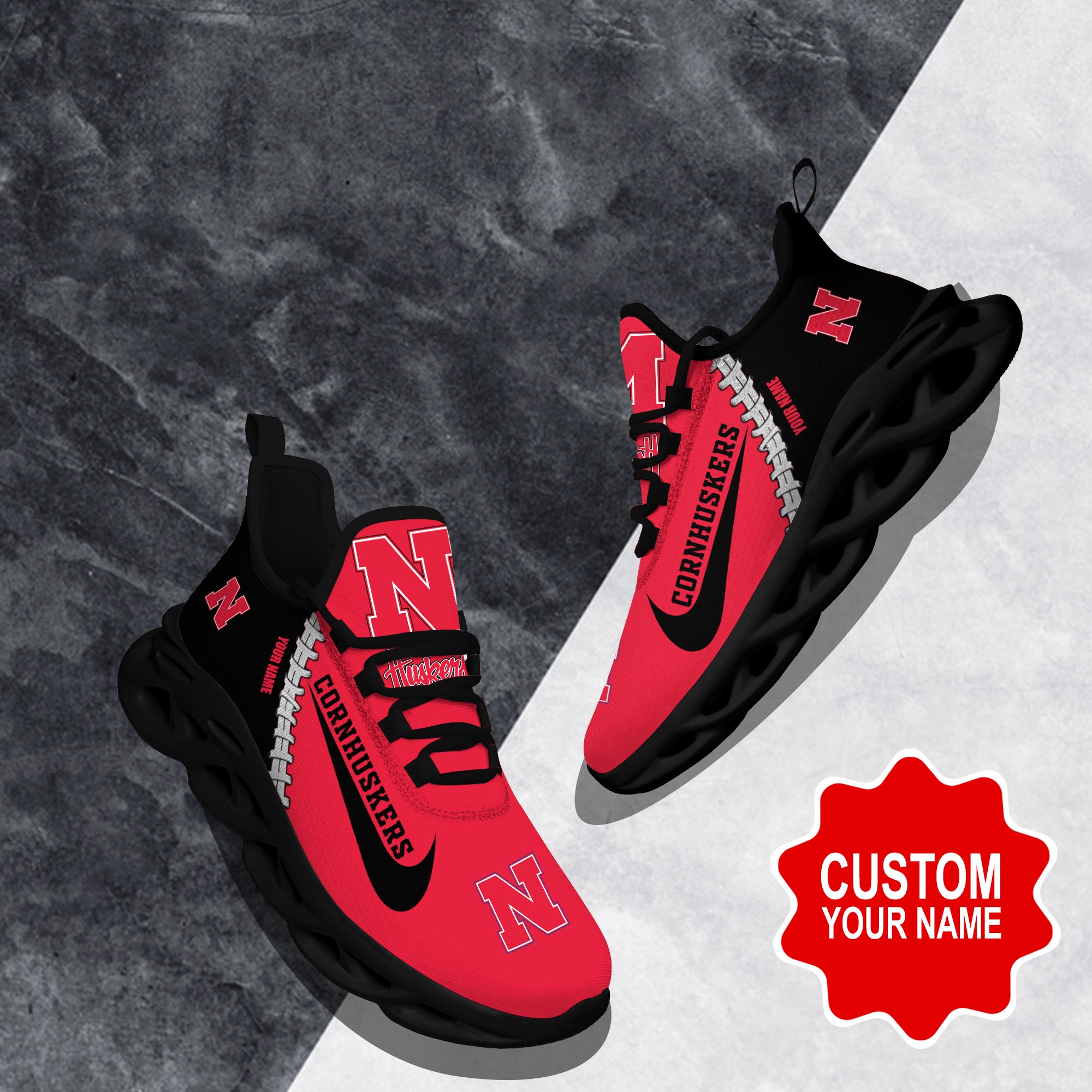 Ideafootwear Nebraska Cornhuskers Max Soul Shoes Sneakers For Men And Women 2