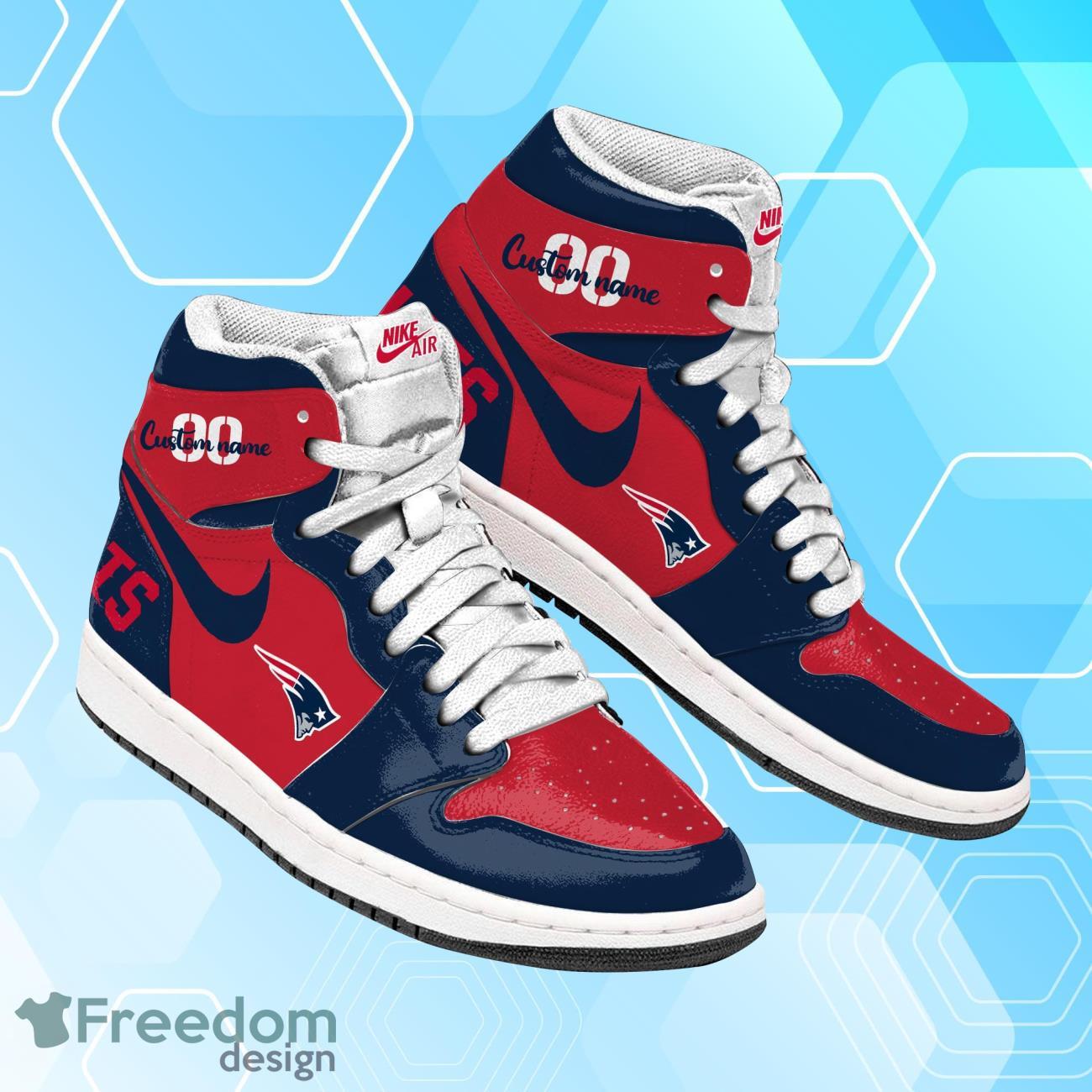 Ideafootwear New England Patriots AJ1 High Sneakers Shoes For Men And Women 1