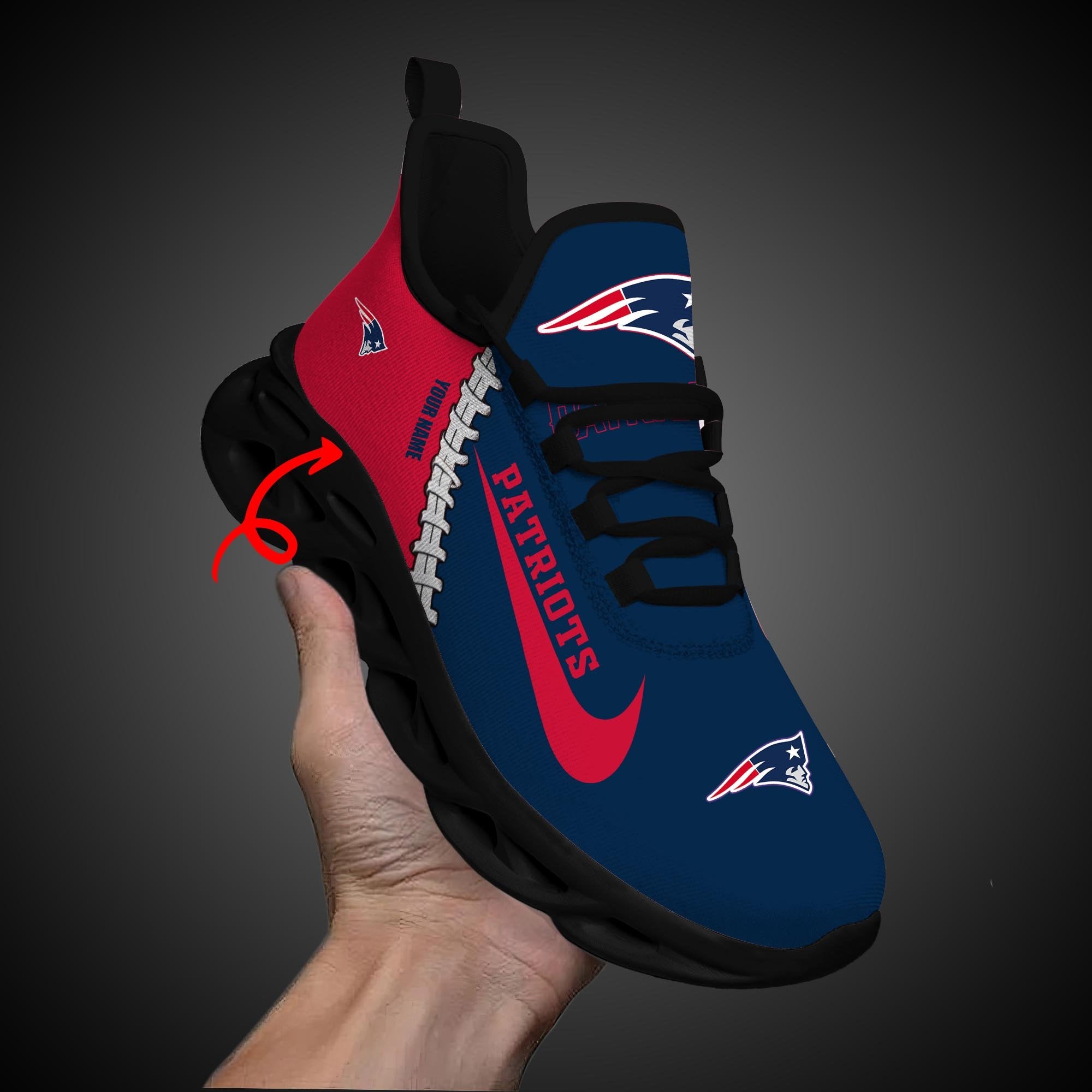 Ideafootwear New England Patriots Max Soul Shoes Sneakers For Men And Women 44