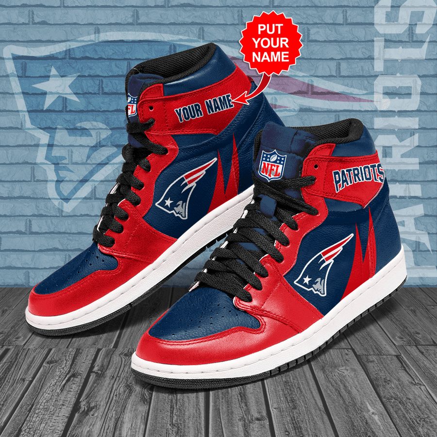 Ideafootwear New England Patriots NFL AJ1 High Sneakers Shoes For Men And Women 7