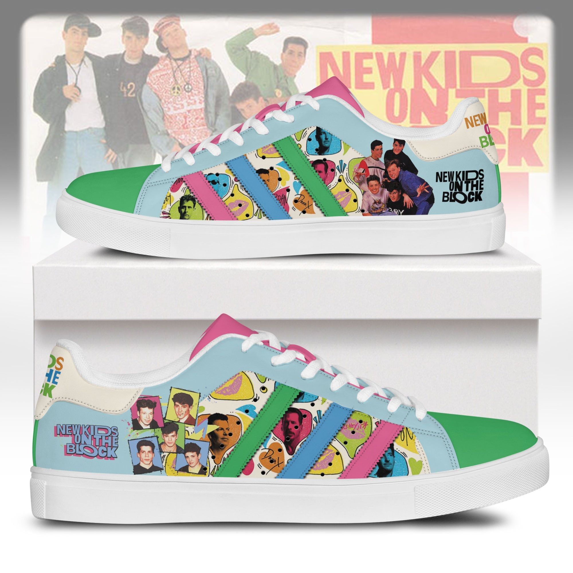 Ideafootwear New Kids On The Block Skate Stan Shoes Sneakes For Men And Women 2