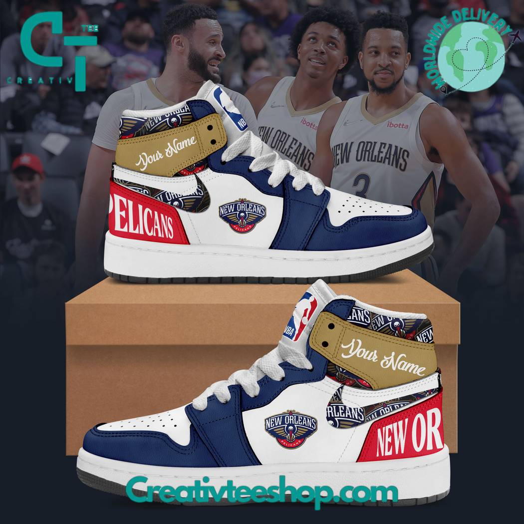 Ideafootwear New Orleans Pelicans AJ1 High Sneakers Shoes For Men And Women 2
