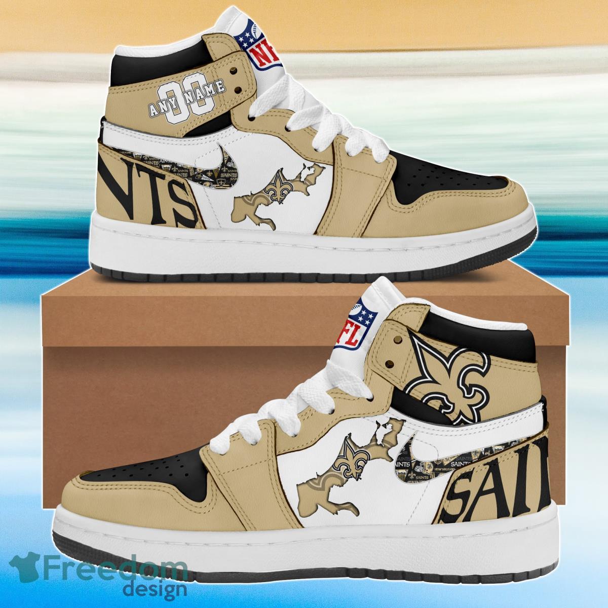 Ideafootwear New Orleans Saints AJ1 High Sneakers Shoes For Men And Women 3