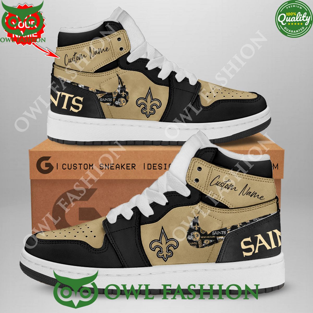 Ideafootwear New Orleans Saints AJ1 High Sneakers Shoes For Men And Women 13