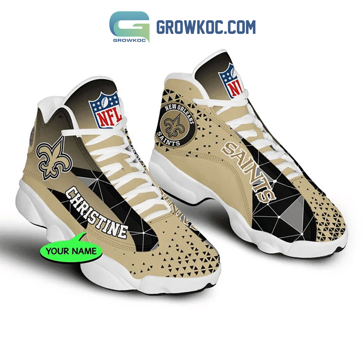 Ideafootwear New Orleans Saints AJ13 Sneakers Shoes For Men And Women 6