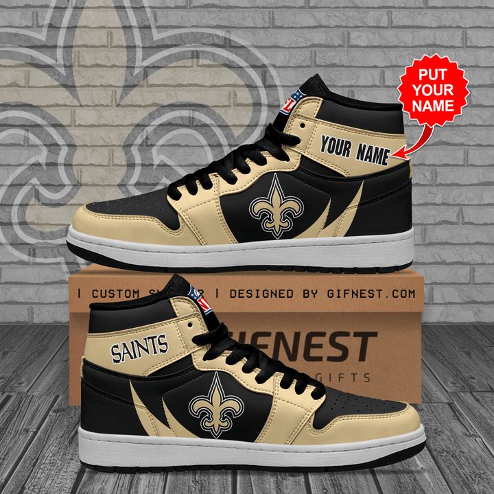 Ideafootwear New Orleans Saints NFL AJ1 High Sneakers Shoes For Men And Women 8