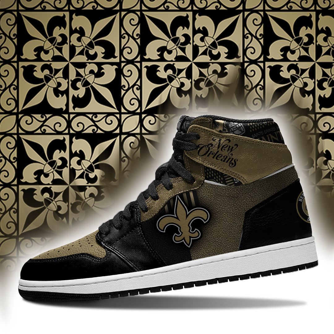 Ideafootwear New Orleans Saints NFL AJ1 High Sneakers Shoes For Men And Women 1