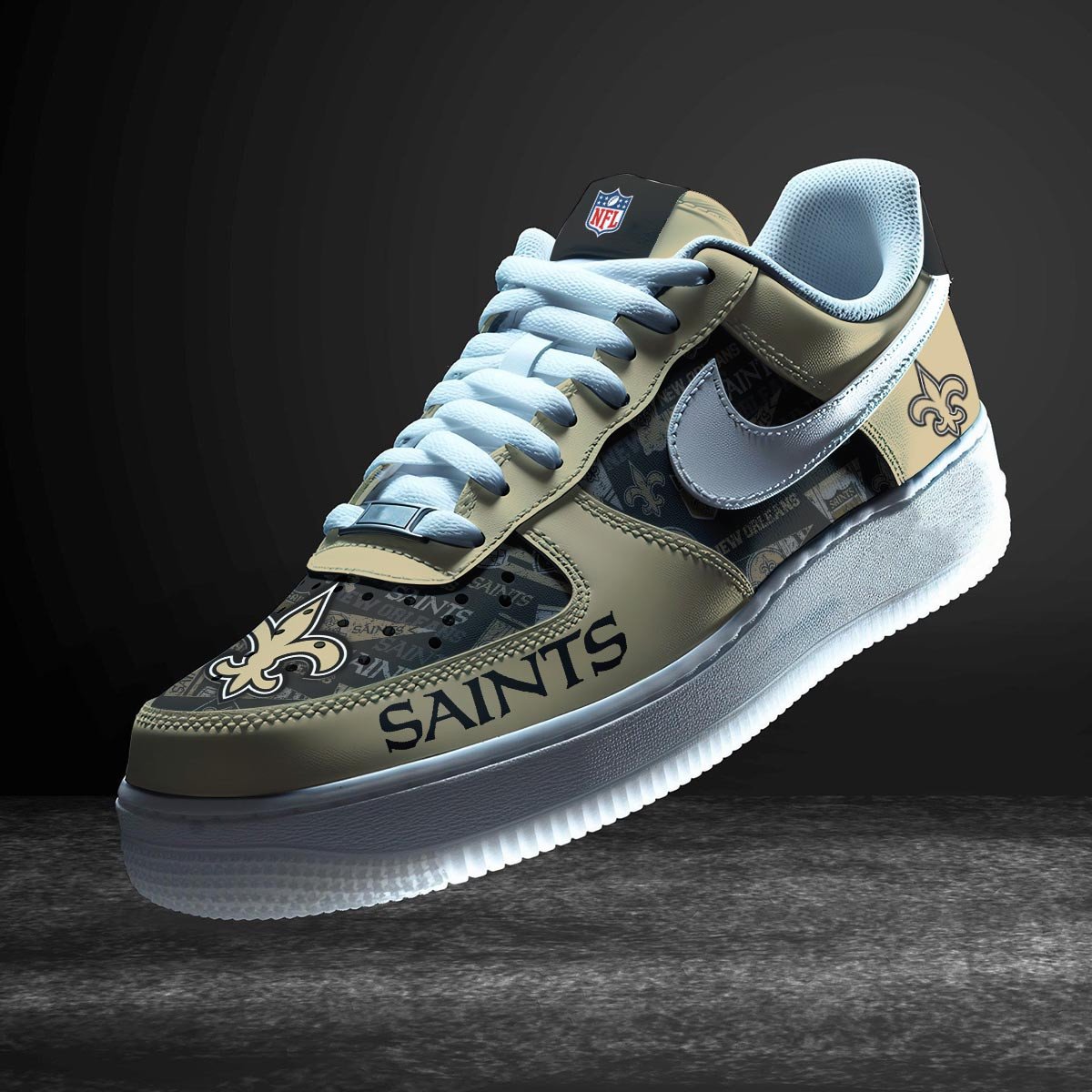 Ideafootwear New OrleansSaints Air Low-Top Sneakers Shoes For Men And Women 1