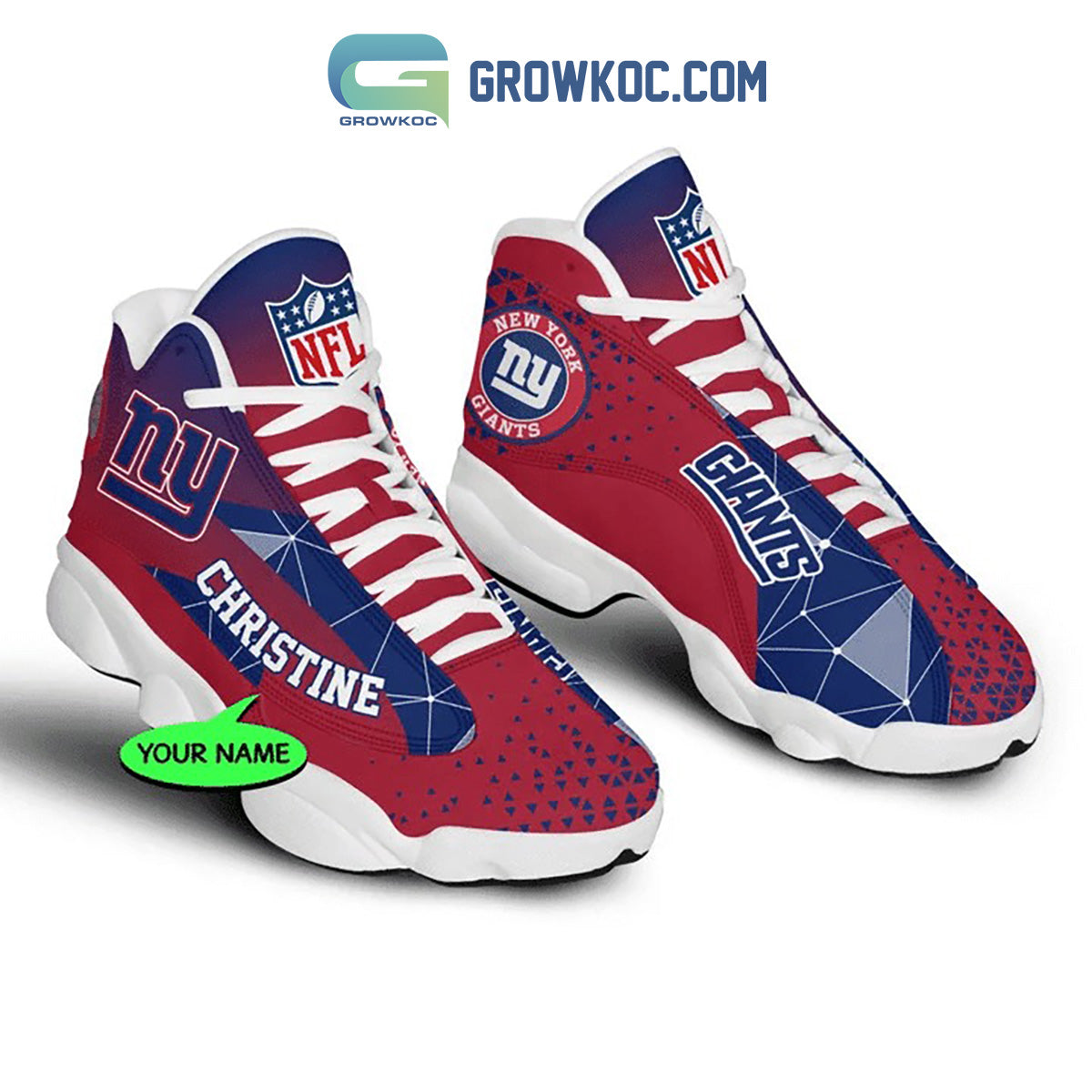 Ideafootwear New York Giants AJ13 Sneakers Shoes For Men And Women 5