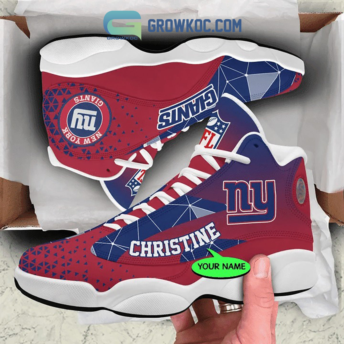 Ideafootwear New York Giants AJ13 Sneakers Shoes For Men And Women 5