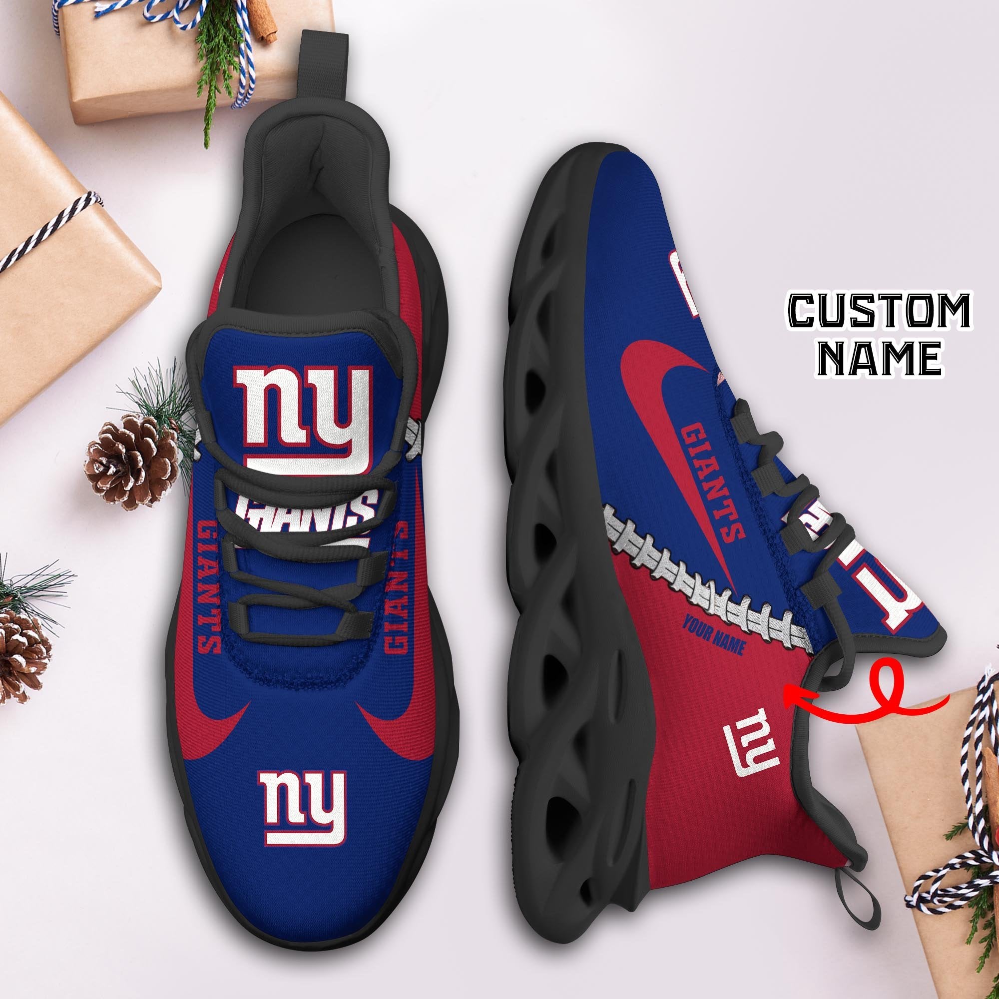Ideafootwear New York Giants Max Soul Shoes Sneakers For Men And Women 19