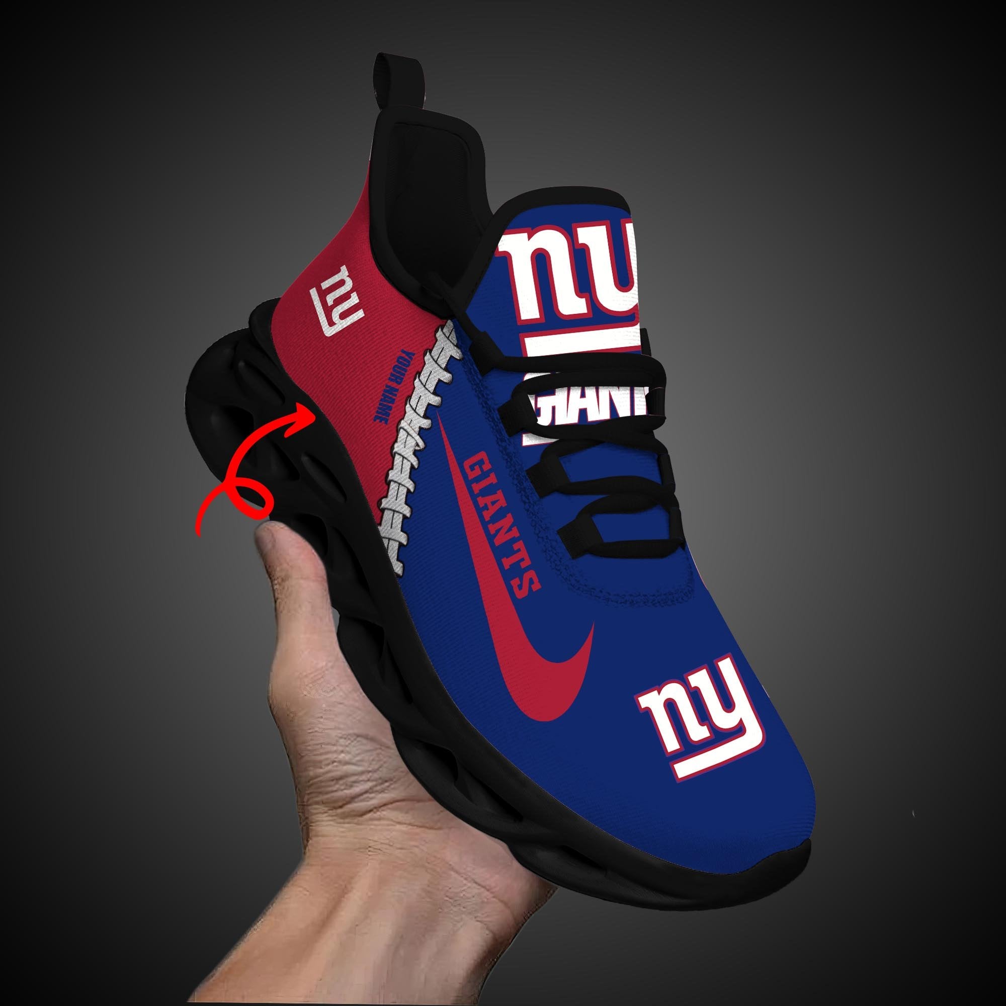 Ideafootwear New York Giants Max Soul Shoes Sneakers For Men And Women 19