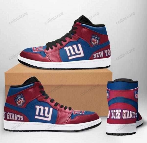 Ideafootwear New York Giants NFL AJ1 High Sneakers Shoes For Men And Women 8