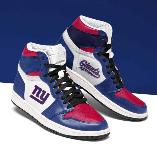 Ideafootwear New York Giants NFL AJ1 High Sneakers Shoes For Men And Women 9