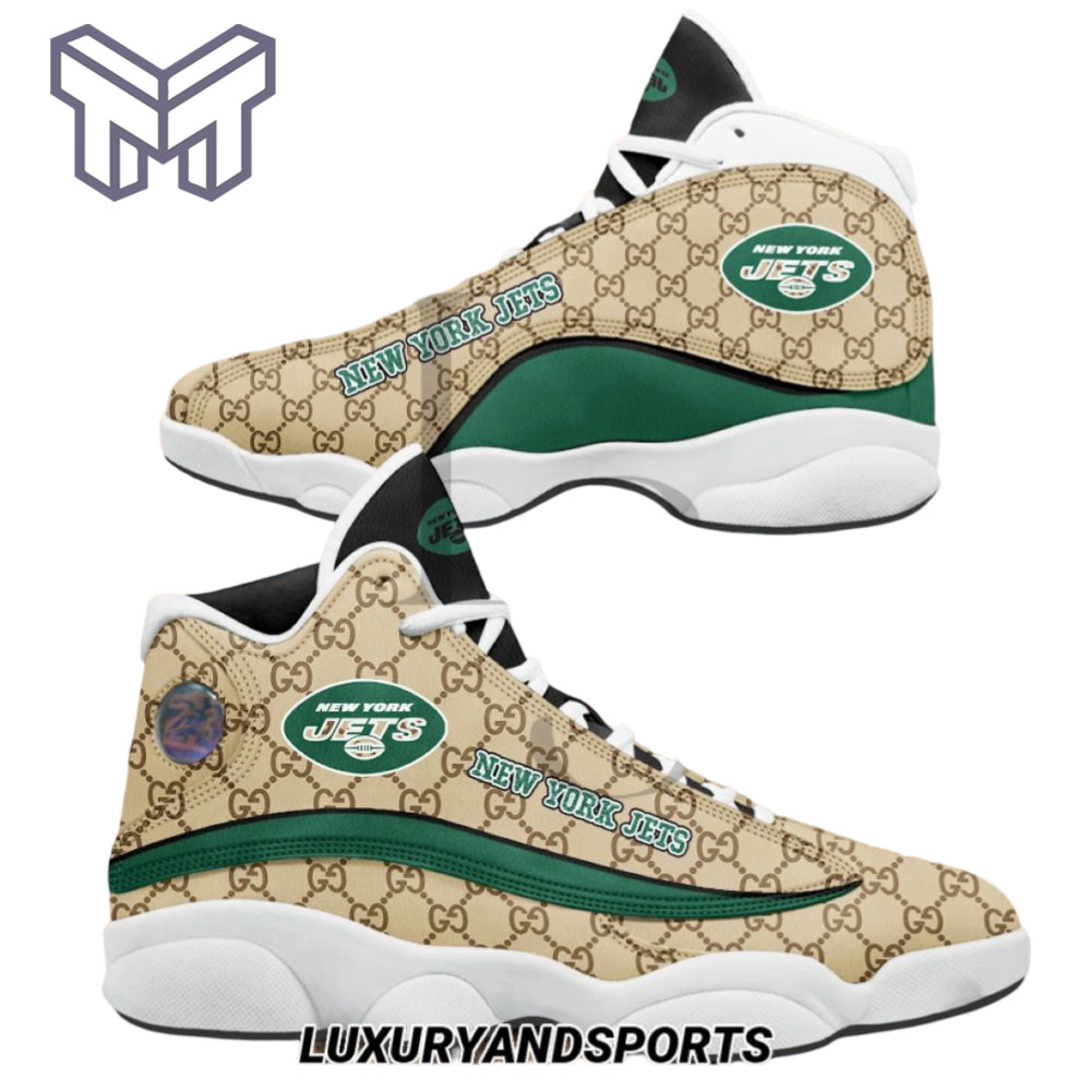 Ideafootwear New York Jets AJ13 Sneakers Shoes For Men And Women 3