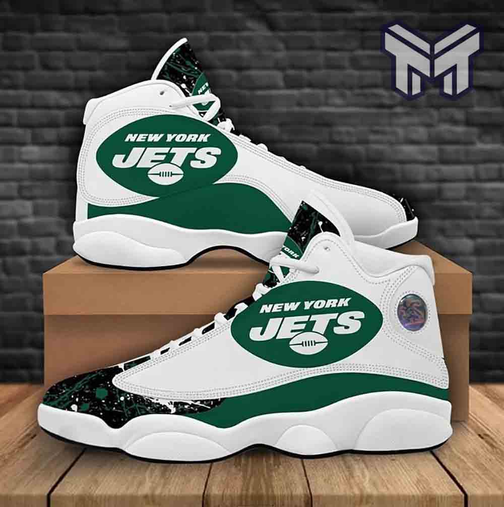 Ideafootwear New York Jets AJ13 Sneakers Shoes For Men And Women 7