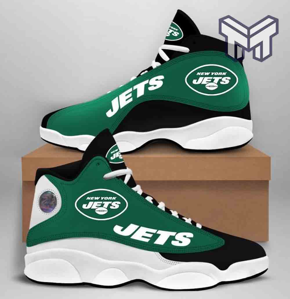 Ideafootwear New York Jets AJ13 Sneakers Shoes For Men And Women 4