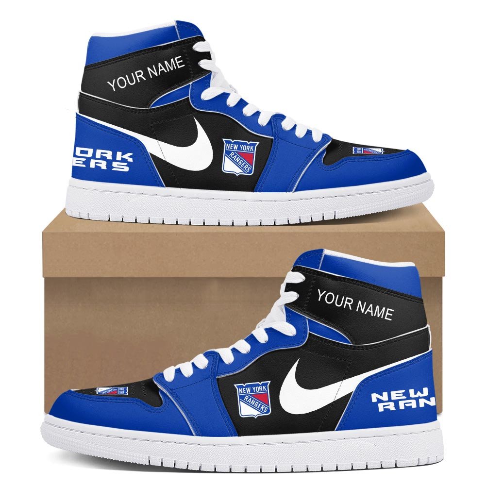 Ideafootwear New York Rangers AJ1 High Sneakers Shoes For Men And Women 5