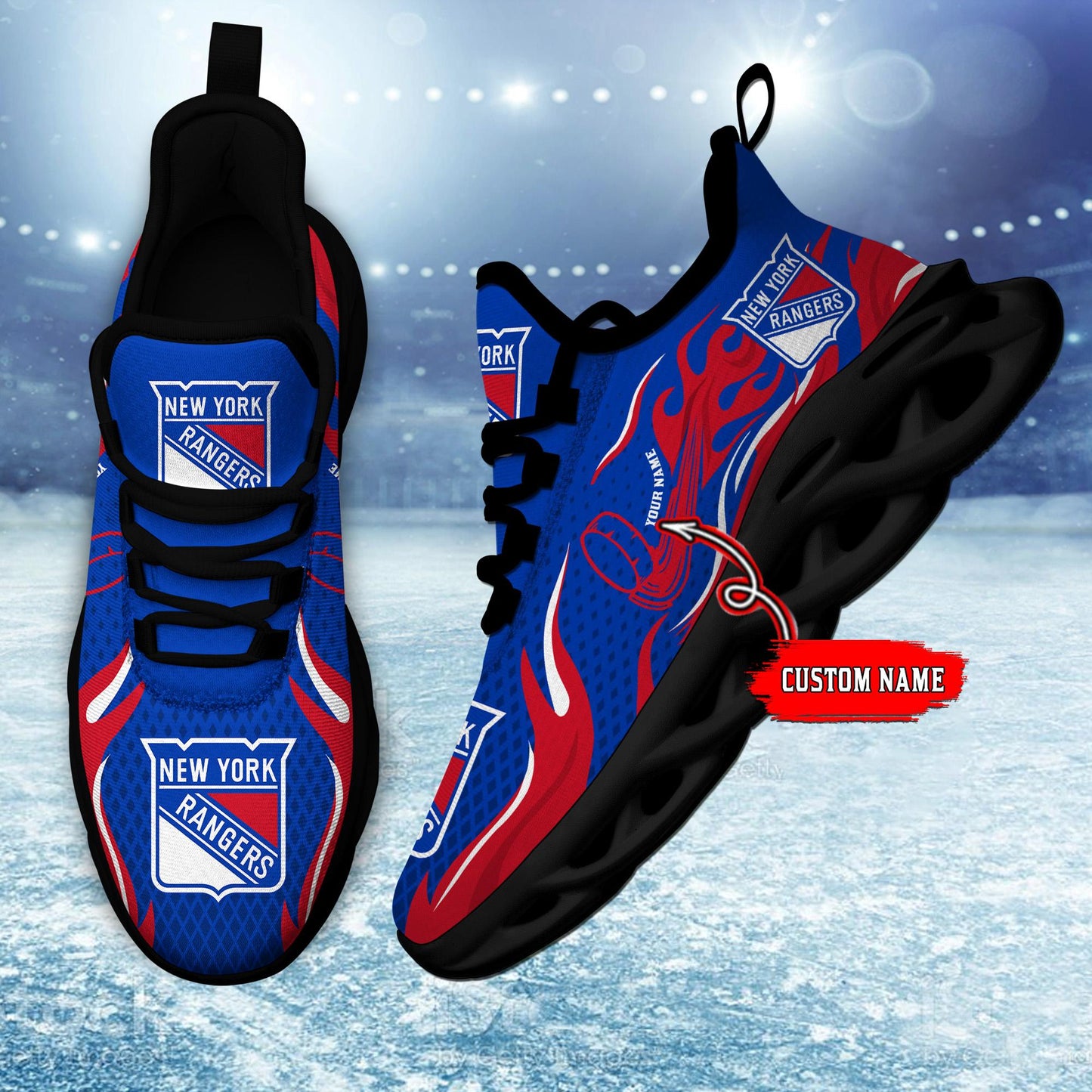 Ideafootwear New York Rangers Max Soul Shoes Sneakers For Men And Women 3
