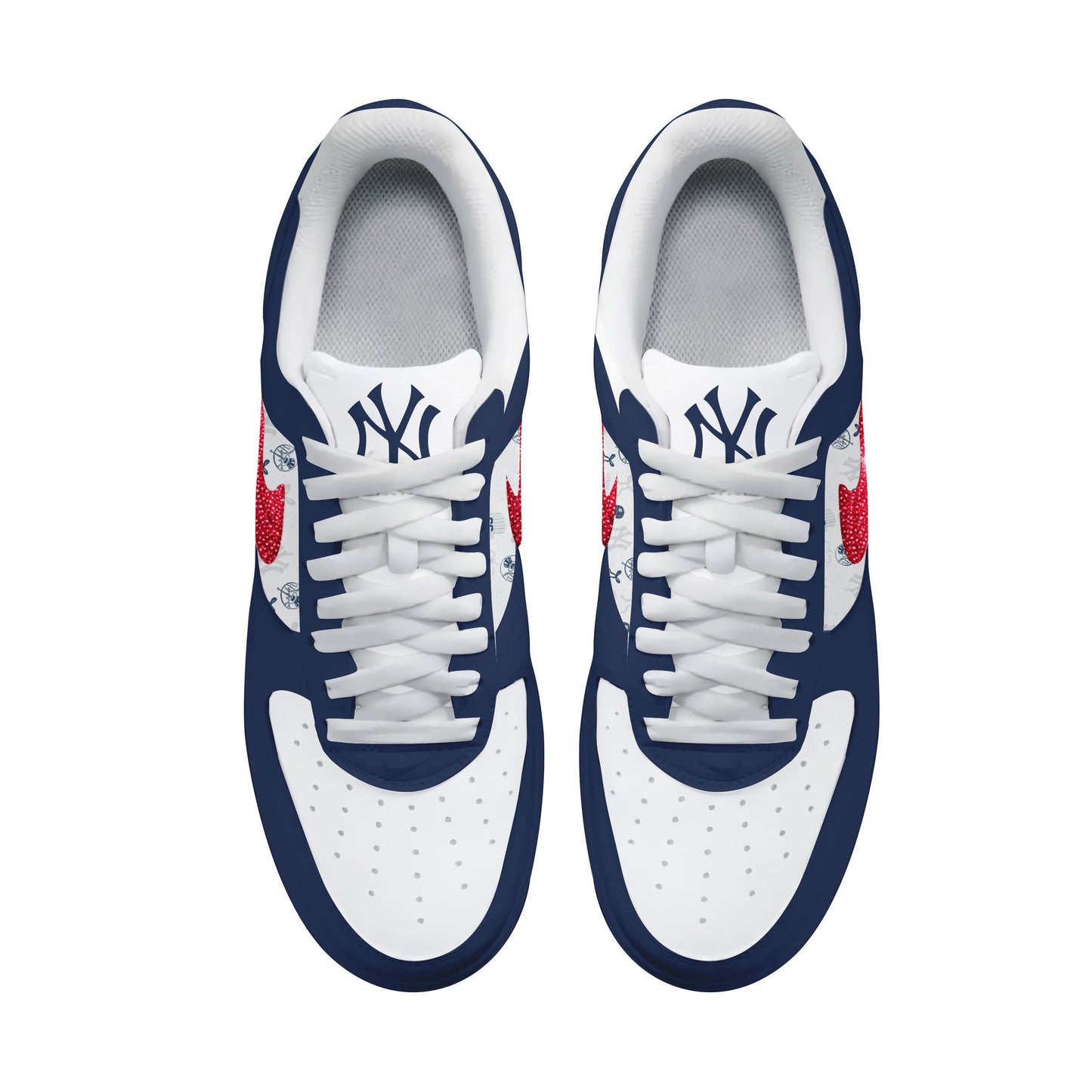 Ideafootwear New York Yankees Air Low-Top Sneakers Shoes For Men And Women 4