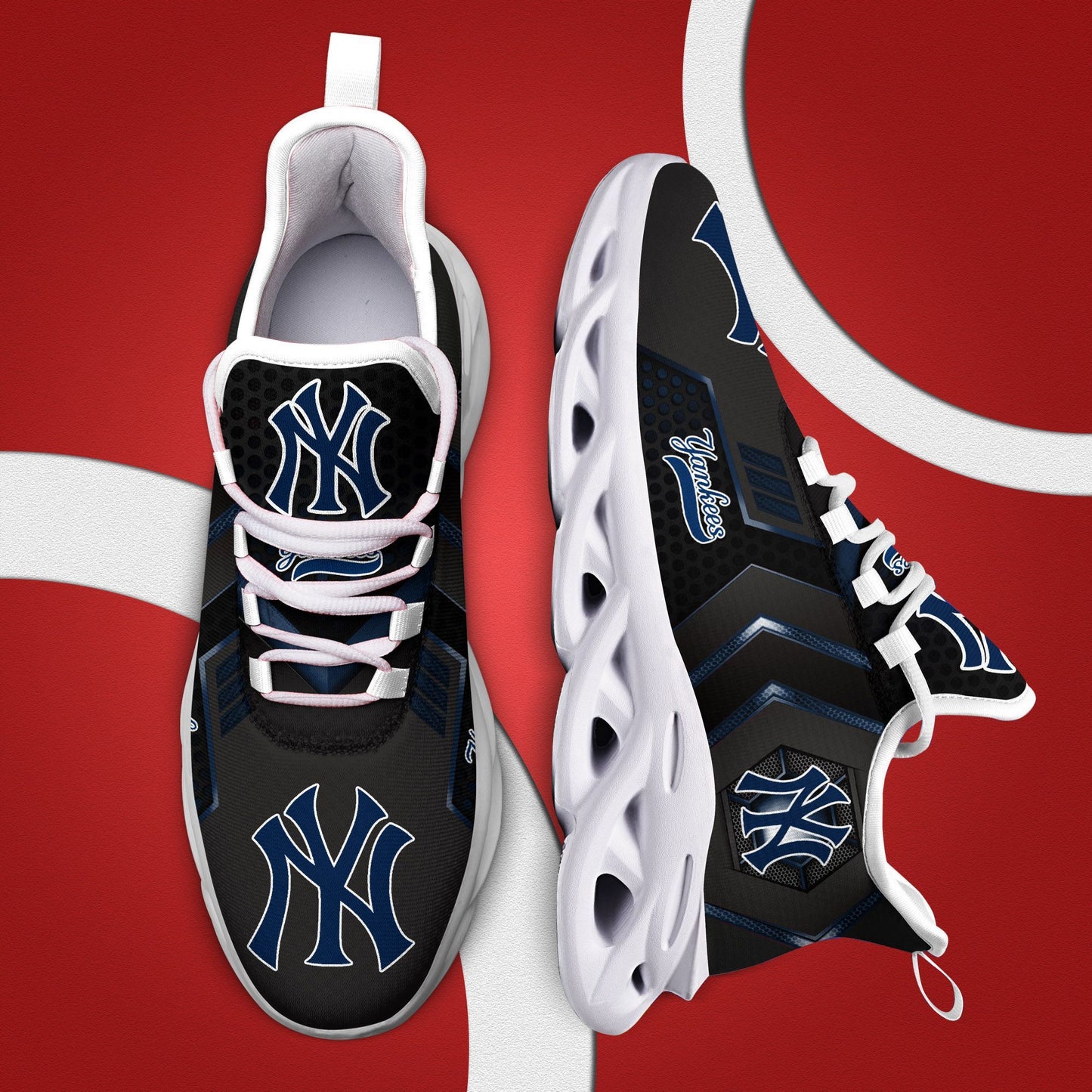 Ideafootwear New York Yankees Max Soul Shoes Sneakers For Men And Women 37