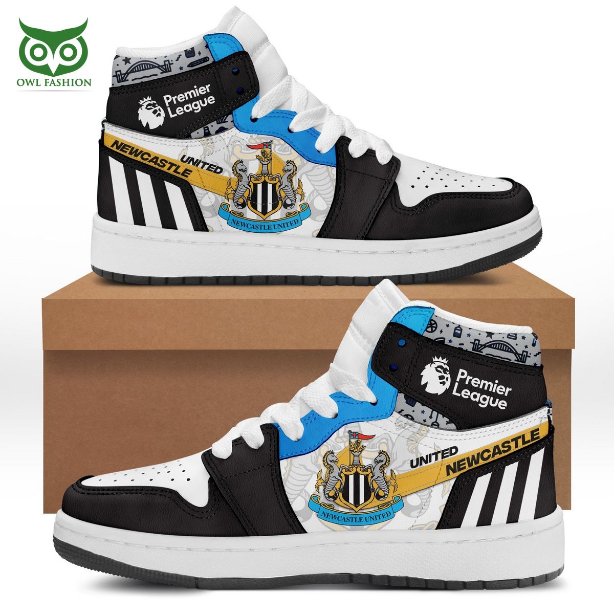 Ideafootwear Newcastle United FC AJ1 High Sneakers Shoes For Men And Women 1
